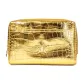 Crocodile Leather Yellow Makeup Bag