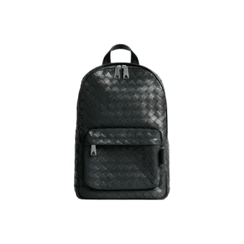 Bottega Veneta Intrecciato Calfskin Backpack Trumpets Men's Black