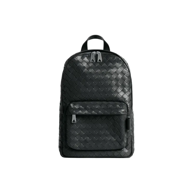 Bottega Veneta Intrecciato Calfskin Backpack Trumpets Men's Black-0