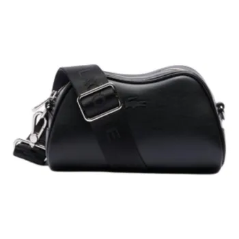 LACOSTE Cow Leather Shoulder Bag, Crossbody Bag Mini Women's Black