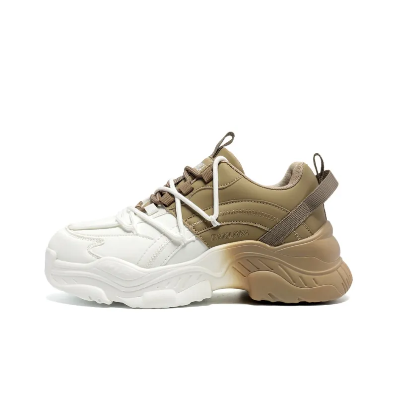 PAIBLOKS Shock Absorbers Slip Resistant Breathable Low Top Chunky Sneakers Unisex-5