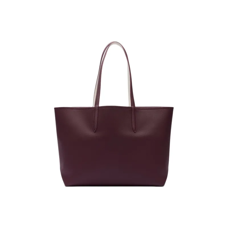LACOSTE Synthetic Leather Tote Bag, Shopping Bag, Shoulder Bag Women's Bordeaux Red-5