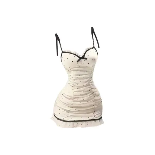 TIBINB Slip Dresses Women's White