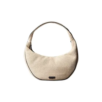 CALVIN KLEIN Polypropylene Hobo Bag Handbag Large Size Women's Beige