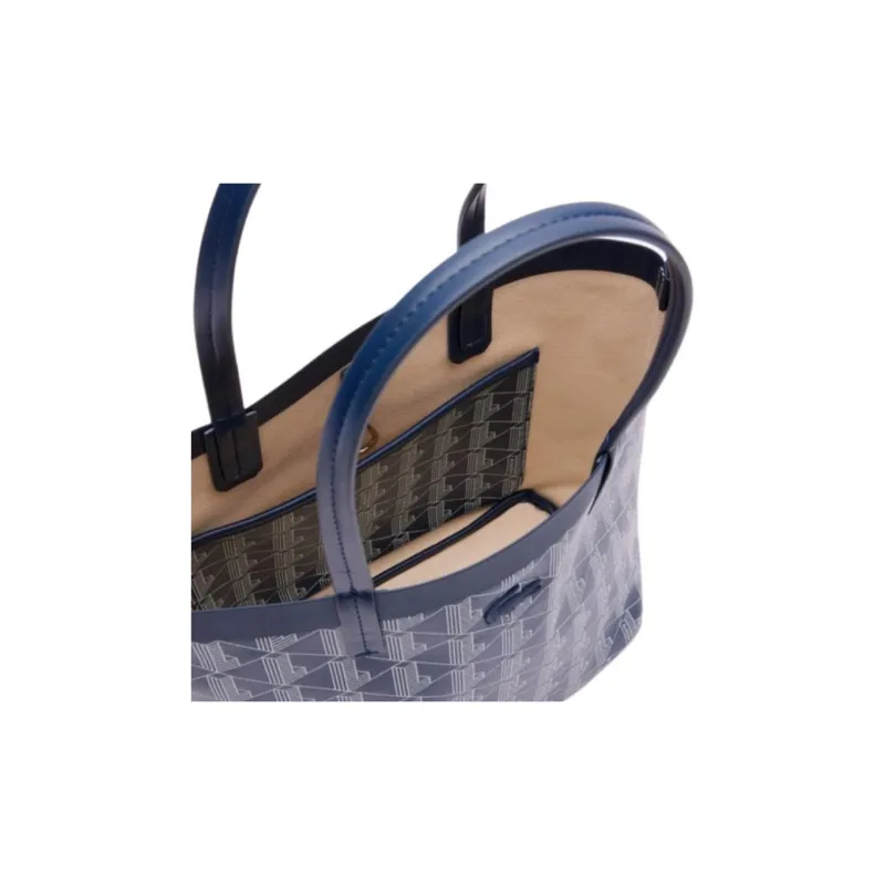 LACOSTE Cotton Tote Bag, Shopping Bag, Handbag Trumpets Women's Marine Blue-5