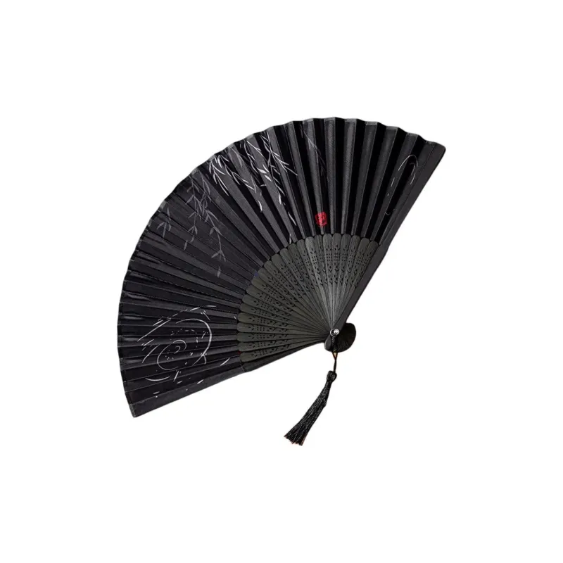 JINGDI Twill Damask And Silk Foldable Small Fan-36