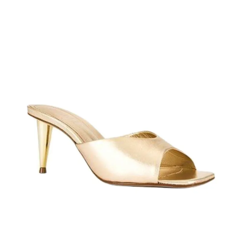 Schutz Slide Slippers 6.5cm Women's Gold-2