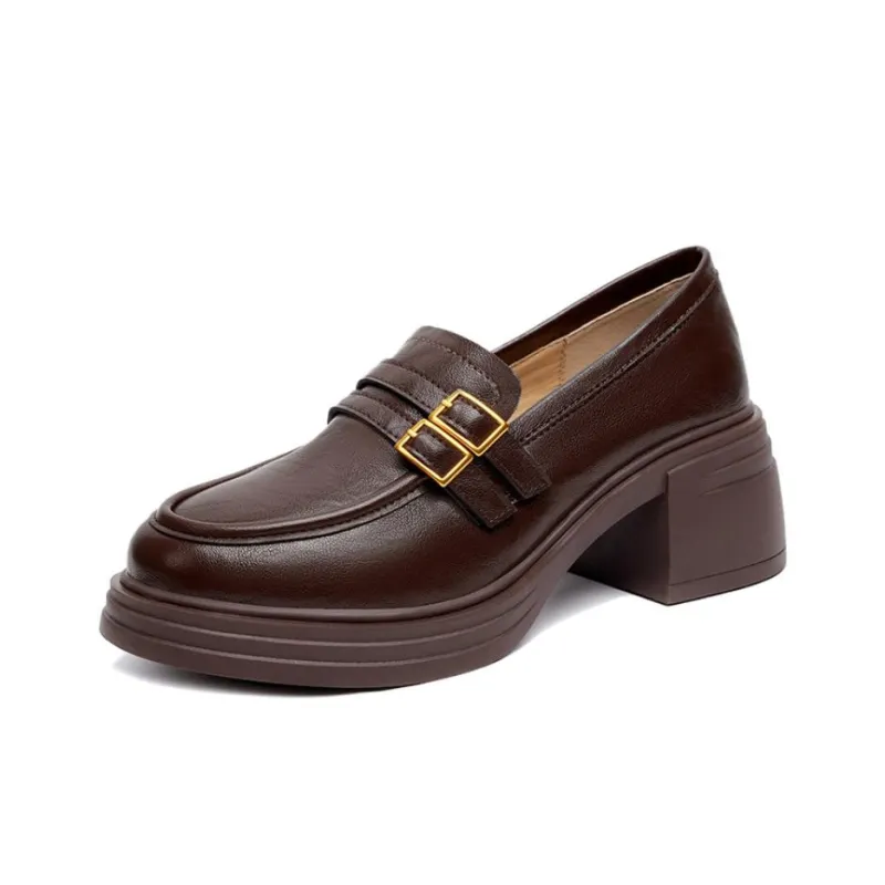 City camel Loafers Women's Black, Dark Brown-4