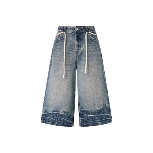 98SQUID Denim Shorts Unisex Nostalgic Blue