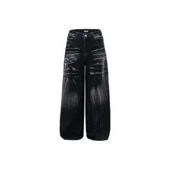 NEVER RULE Jeans Unisex Washed Black