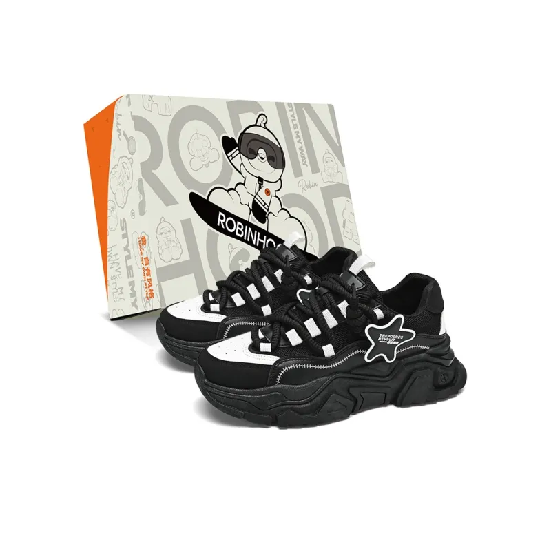 ROBINHOOD Cushioning, Slip Resistant, Abrasion Resistant, Coverage, Support Low Top Chunky Sneakers Men's-12