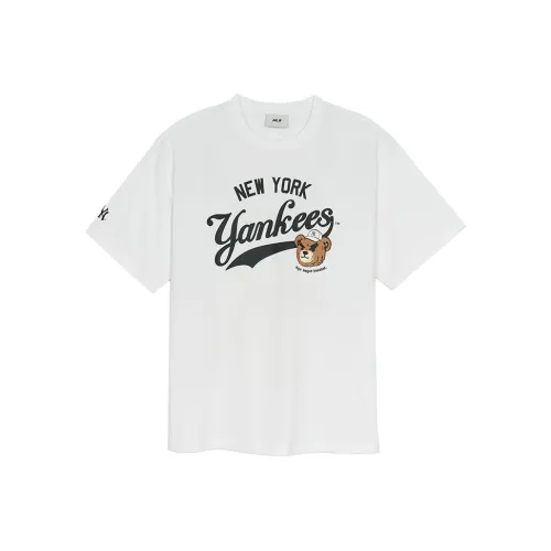 MLB New York Yankees Scowling Bear Collection SS25 T Shirt Unisex Standard White