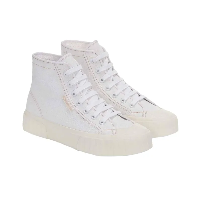 SUPERGA 2696 Stripe Abrasion Resistant High Top Skateboard Shoes Unisex White-1