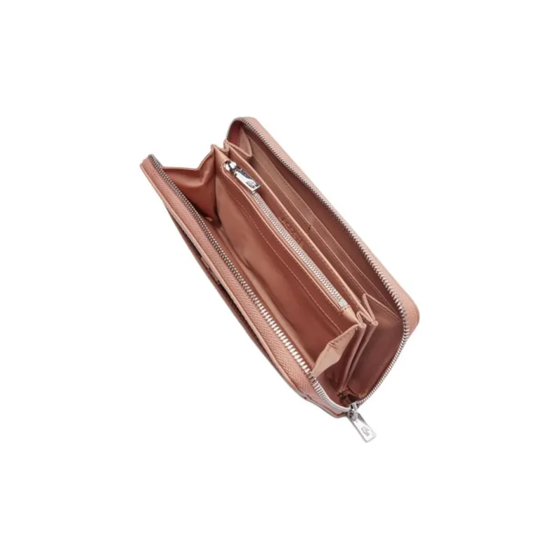 LACOSTE Cow Leather Wallet Tubas Women's Beige-1