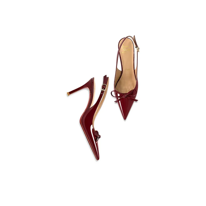 Lan Miao Slim Heel High Heels Women's Burgundy-4