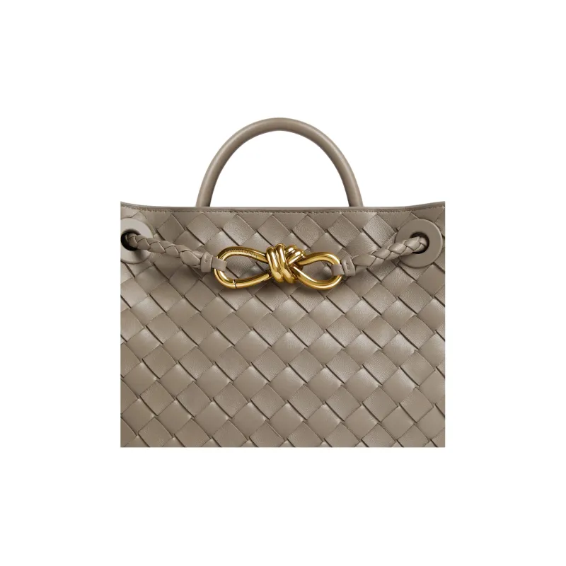 Bottega Veneta Intrecciato Lambskin One Shoulder Handbag Trumpets Women's Limestone Color-4