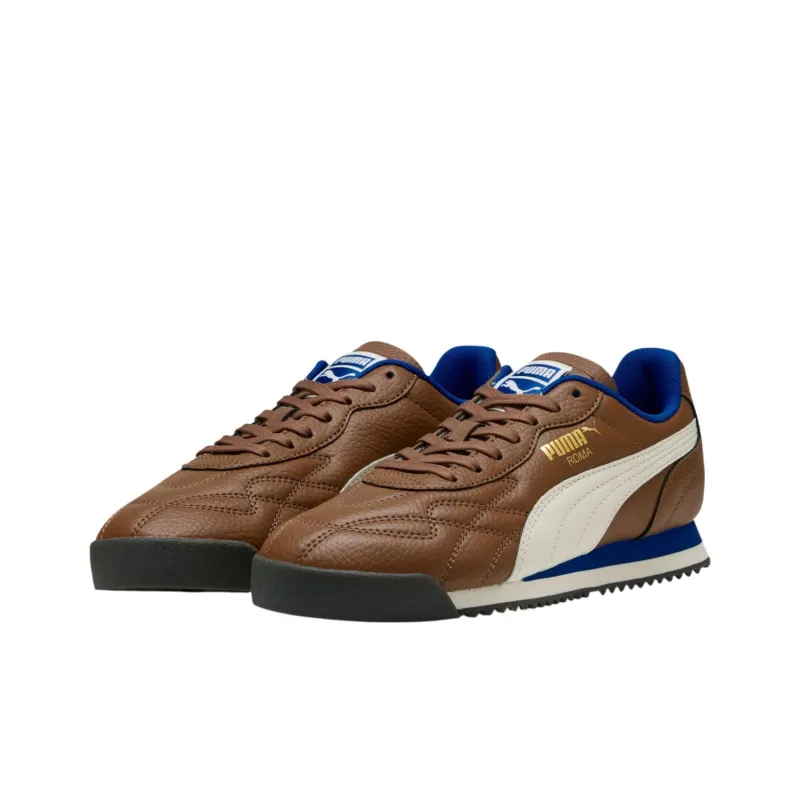 PUMA Roma Anniversario Anti Slip Wear Resistant Low Top Training Shoes Unisex Brown White-2