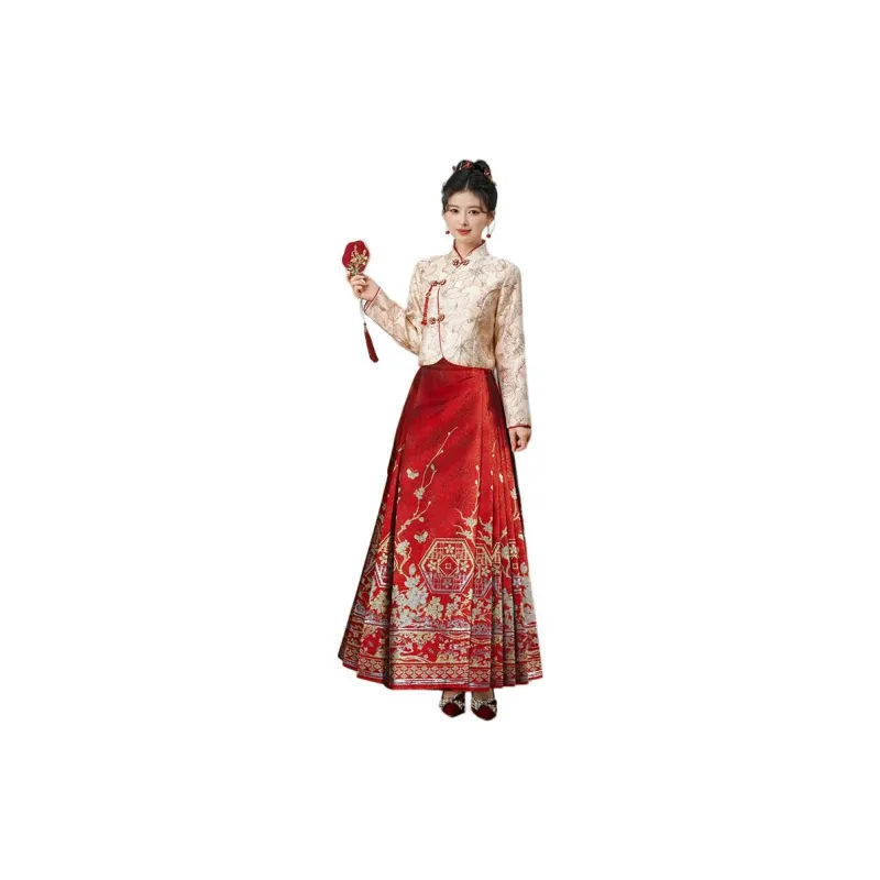 SONDR Hanfu Women's Woven Gold Mamianqun-2