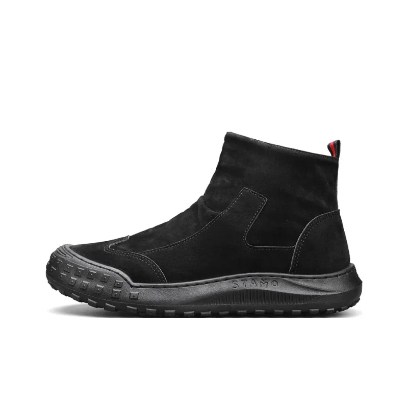 HUANAI Ankle Boots Men Black/Brown/Gray-15