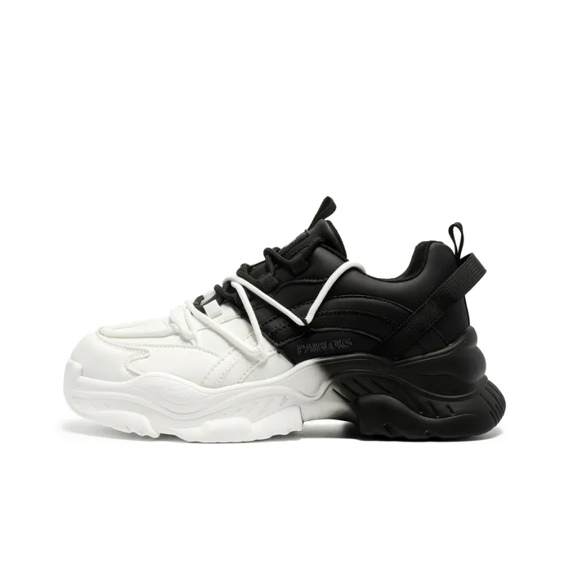 PAIBLOKS Shock Absorbers Slip Resistant Breathable Low Top Chunky Sneakers Unisex-0