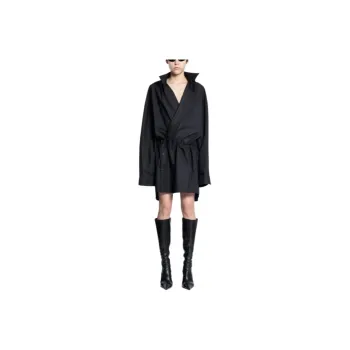 Balenciaga Poplin Drawstring Waist Shirt Dress