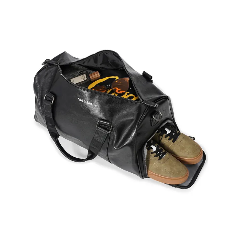 Mulinsen Polyester With PU Travel Bag Unisex Black-3