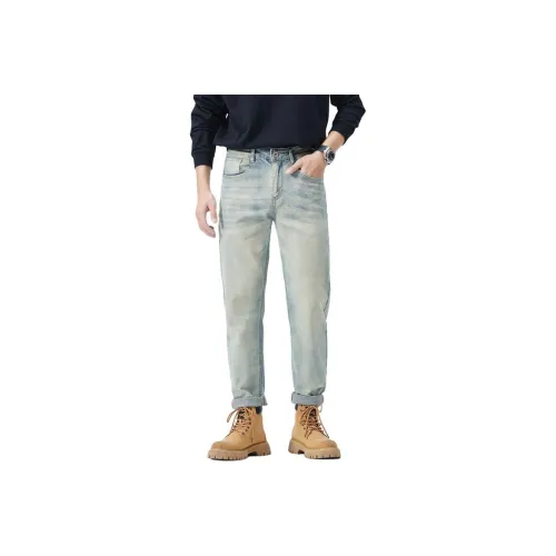 COMOWA Jeans Unisex Yellow Mud Slimming Vibe For Spring Summer Autumn And Winter