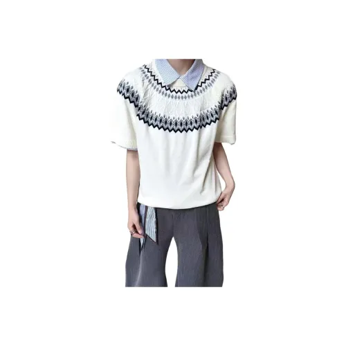 YICHEN T Shirts Unisex Fair Isle[Apricot]