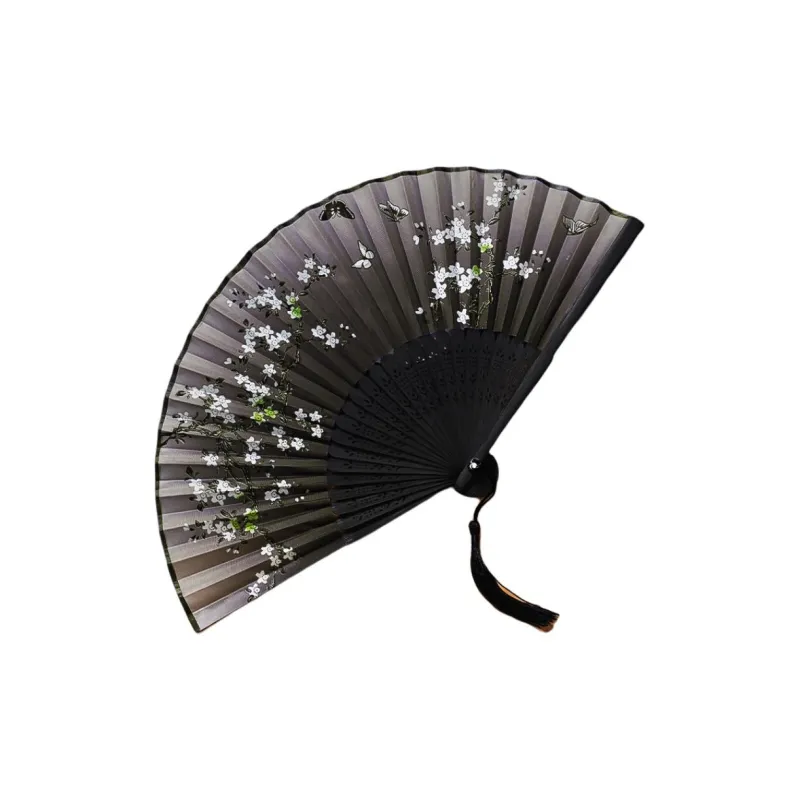 JINGDI Twill Damask And Silk Foldable Small Fan-38