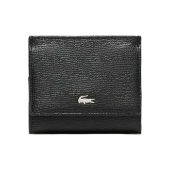 LACOSTE Cow Leather Wallet Men's Black