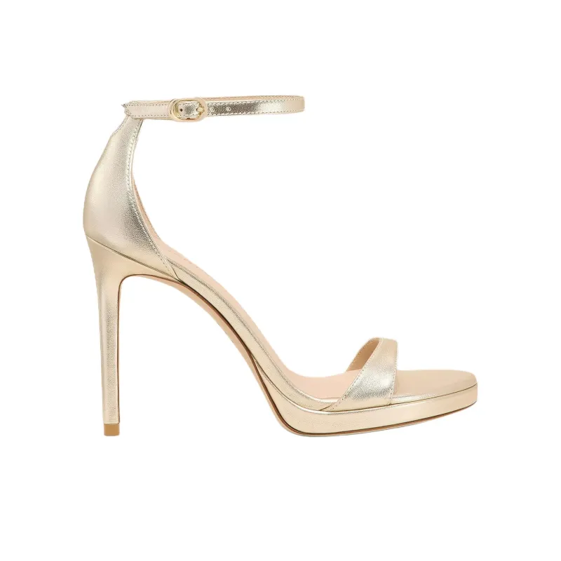 Stuart Weitzman/SW Nudist Platform One Strap Sandals 10cm Women's Gold-1