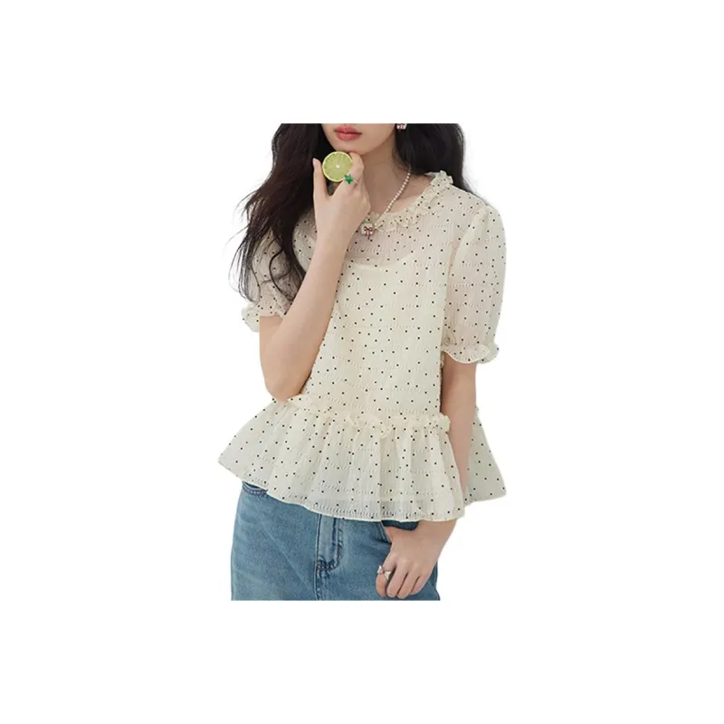 Flowers in water Shirts Women's Beige-0