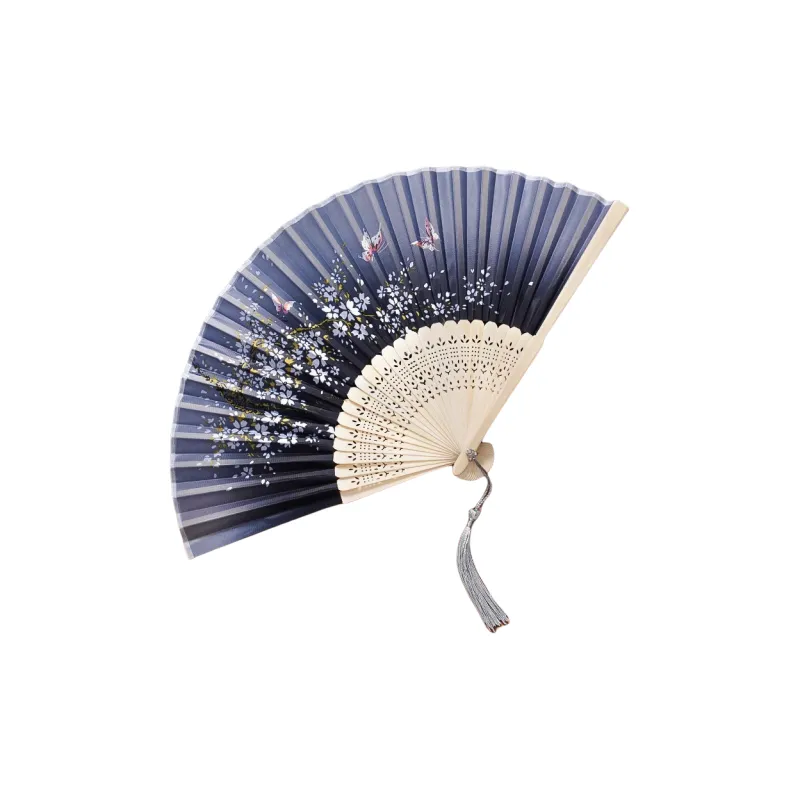 JINGDI Twill Damask And Silk Foldable Small Fan-30