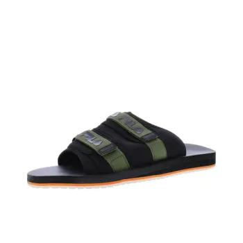 FILA Rubber Sole Slip Resistant Abrasion Resistant Slide Slippers Men's Black