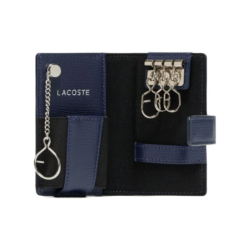 LACOSTE Cow Leather Key Pouch Men's Marine Blue-2