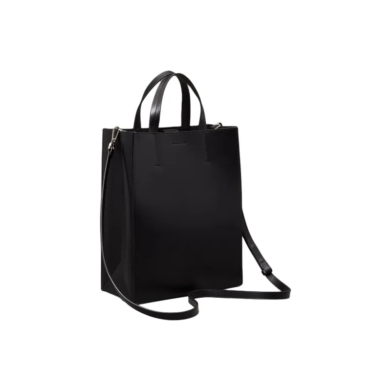 CALVIN KLEIN Leather Tote Bag, Shopping Bag, Shoulder Bag, Handbag Small Size Women's Black-2