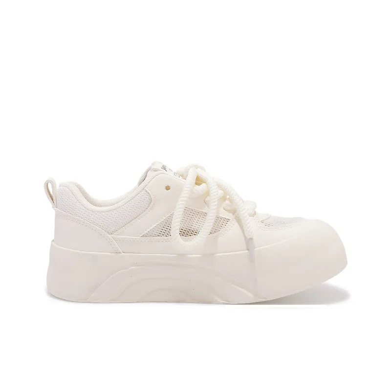 Shen Linsen Anti Slip Wear Resistant Low Top Skateboard Shoes Women's Beige-1