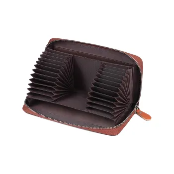 Gorora Top Grain Cow Leather Card Holder Regular Men's Yellow Brown/Classic Black/Coffee/Blue Gray