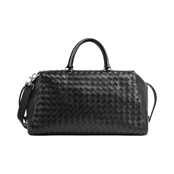 Bottega Veneta Cow Leather Travel Bag Men's Black