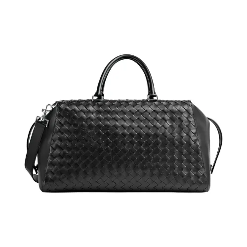 Bottega Veneta Cow Leather Travel Bag Men's Black