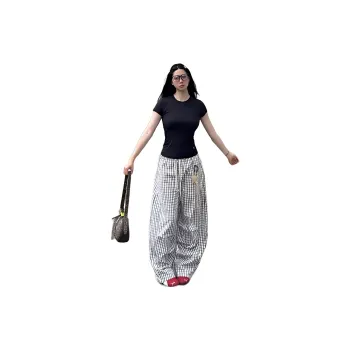 PVPVPV Casual Pants Unisex Plaid