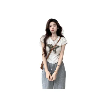 Flowers In Water Set in Sleeve T Shirt Women's