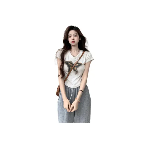 Flowers In Water Set in Sleeve T Shirt Women's