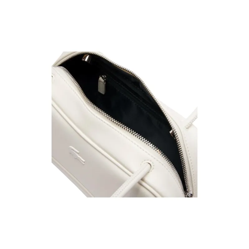 LACOSTE Cow Leather Shoulder Bag Women's White-4