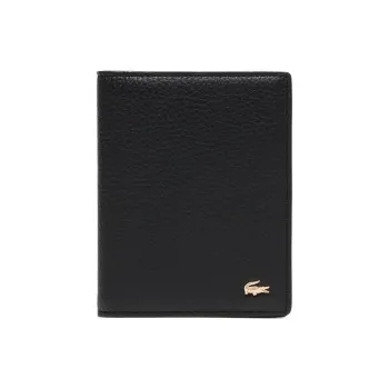 LACOSTE Cow Leather Wallet Women's Black