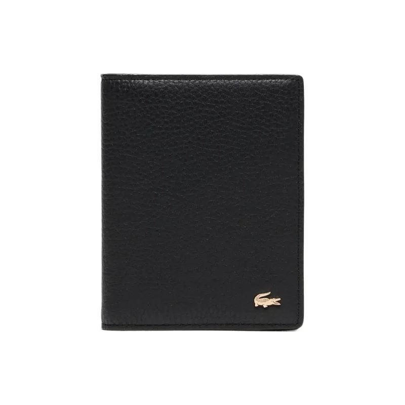 LACOSTE Cow Leather Wallet Women's Black-0
