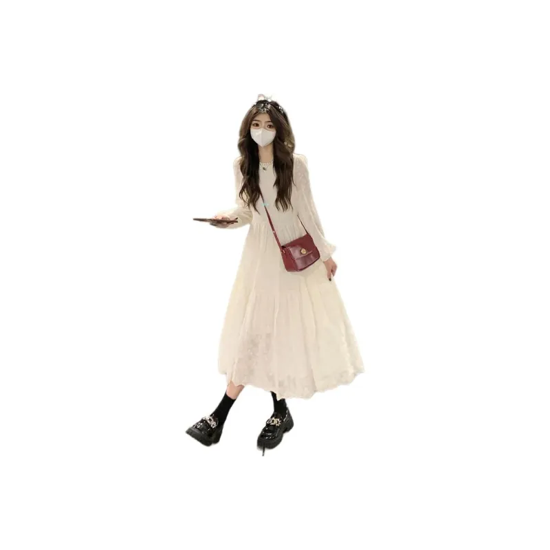 MADALLO Long Sleeved Dress Women's Ecru-0