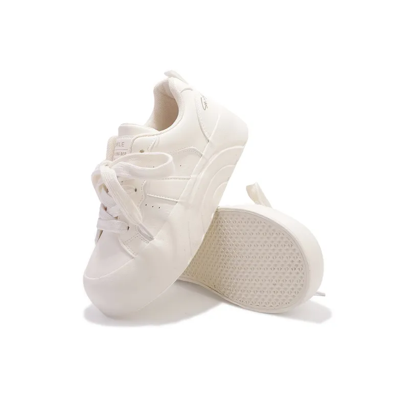 Shen Linsen Anti Slip Wear Resistant Low Top Skateboard Shoes Women's Beige-5