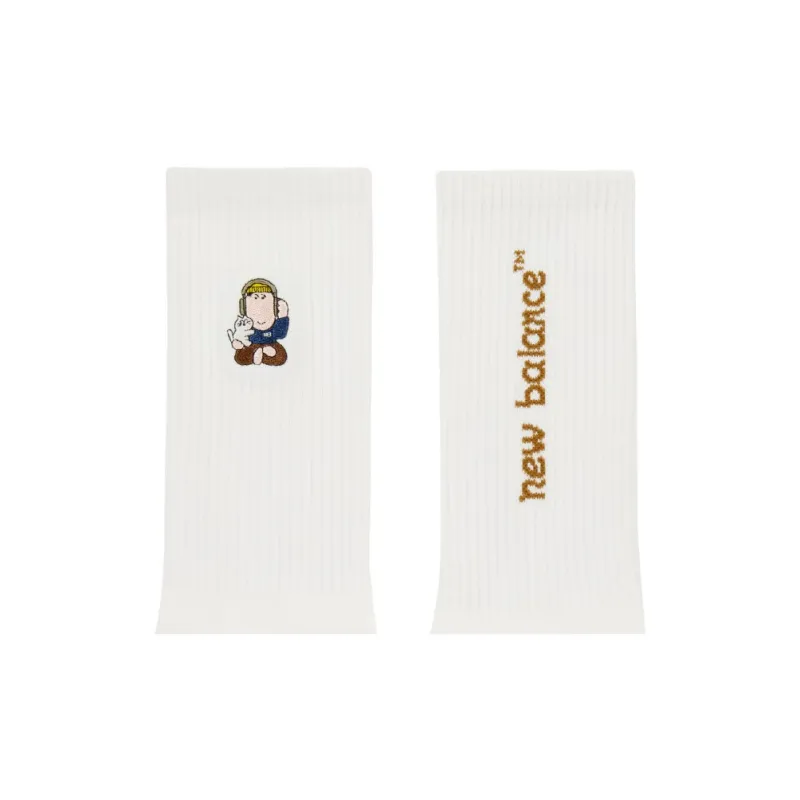 New Balance Mid Calf Socks Unisex 1 Pack Sea Salt White-3