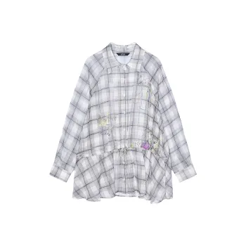 ELF SACK Shirts Women's Naughty Ghost Plaid